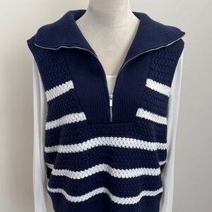 Sonoma Navy and White V-Neck Sweater Vest